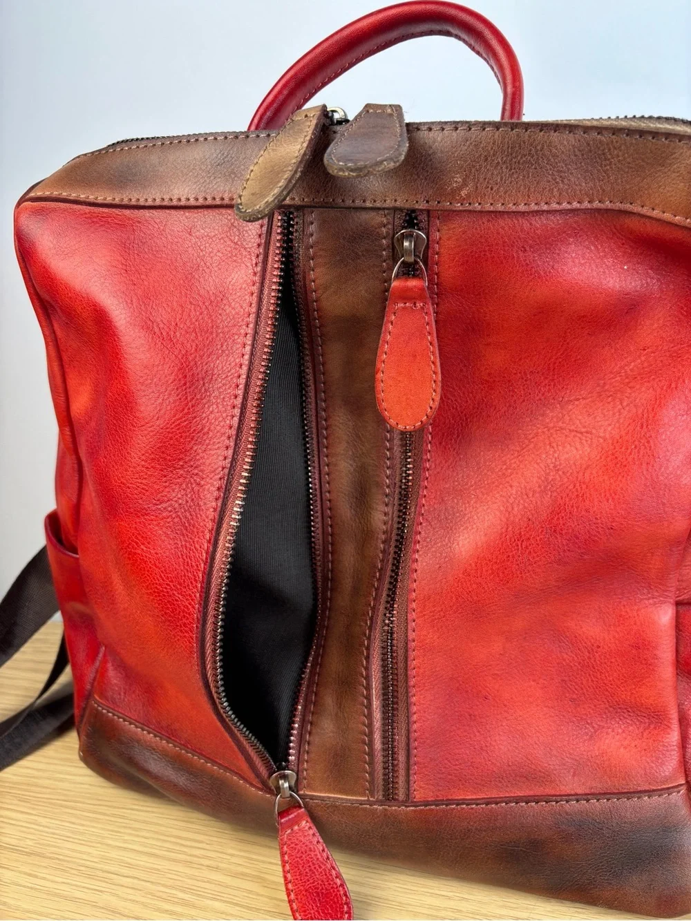 Yukon Full Grain Rich Red Rustic Brown Backpack LIKE NEW!!